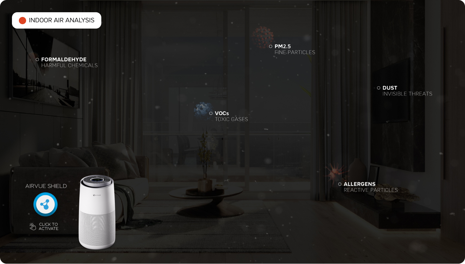 Polluted indoor air room