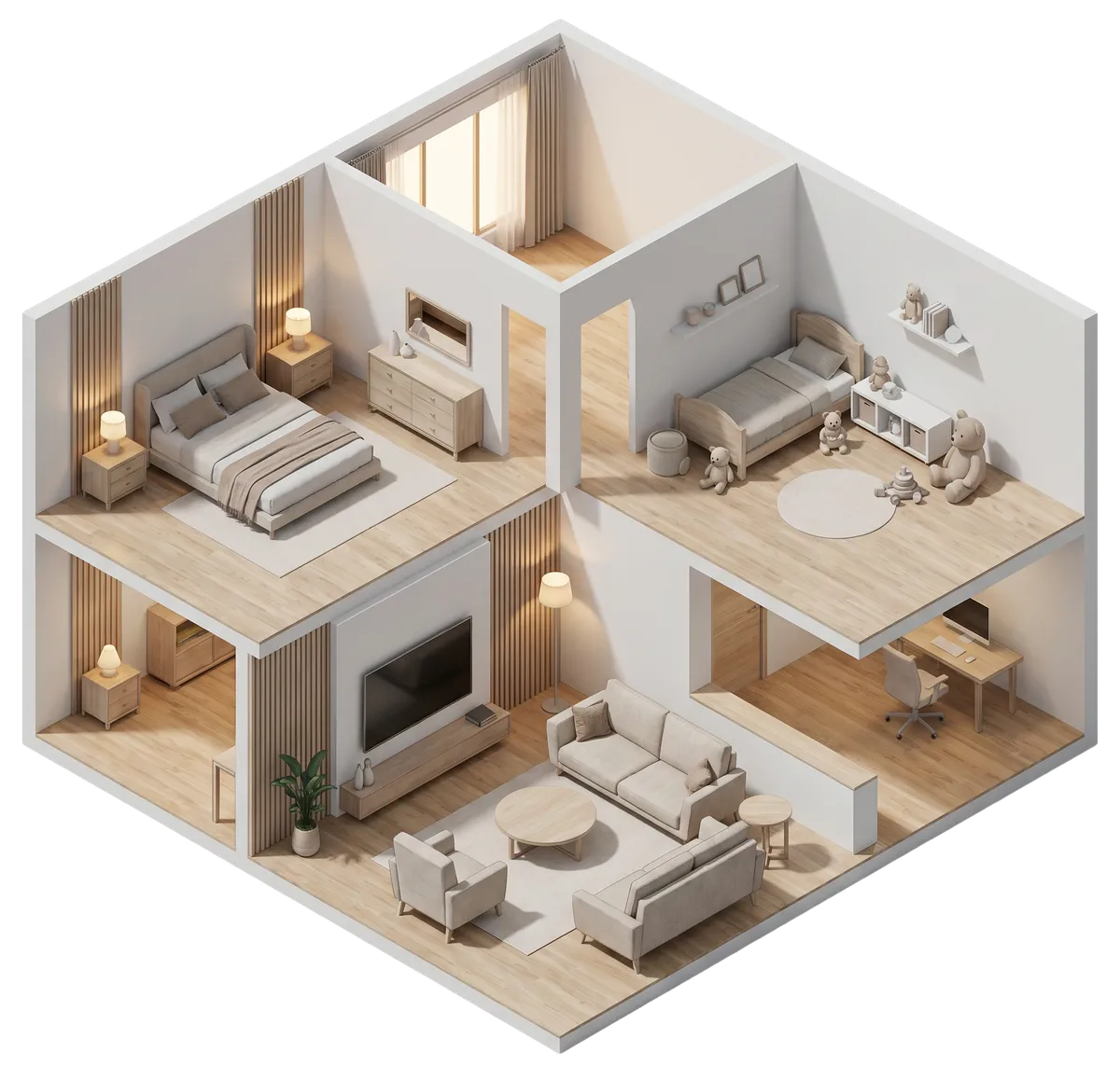 Isometric 3D House Ecosystem